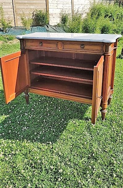 Wooden marble tray dresser