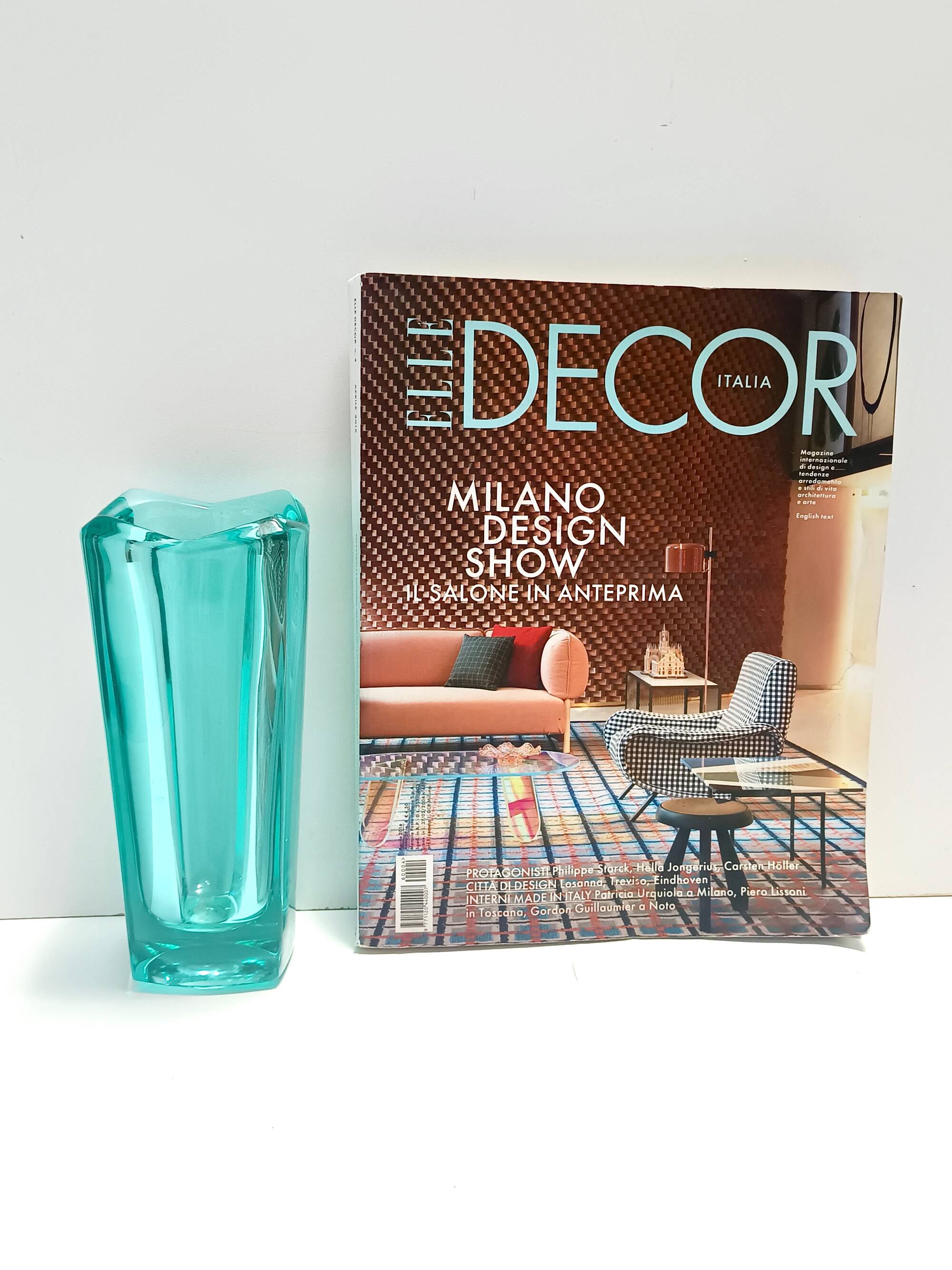 Postmodern Thick Teal Blown Glass Vase #472 by Jiri Zejmon, Czech Republic