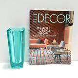 Postmodern Thick Teal Blown Glass Vase #472 by Jiri Zejmon, Czech Republic