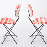 Paire de chaises F & T modernes hollandaises retapissées du milieu du siècle par Rob Parry