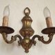Pair Traditional French Vintage Heavy Brass Empire Style Double Wall Lights
