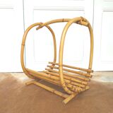 Basket door logs in bamboo rattan