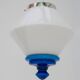Scandinavian Art Deco milk glass pendant light with azure blue details, 1930s