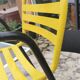 Armchair in black and yellow painted steel, circa 1950, in the style of Mallet-Stevens