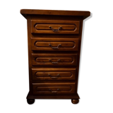 Commode chiffonier 5 tiroirs en merisier
