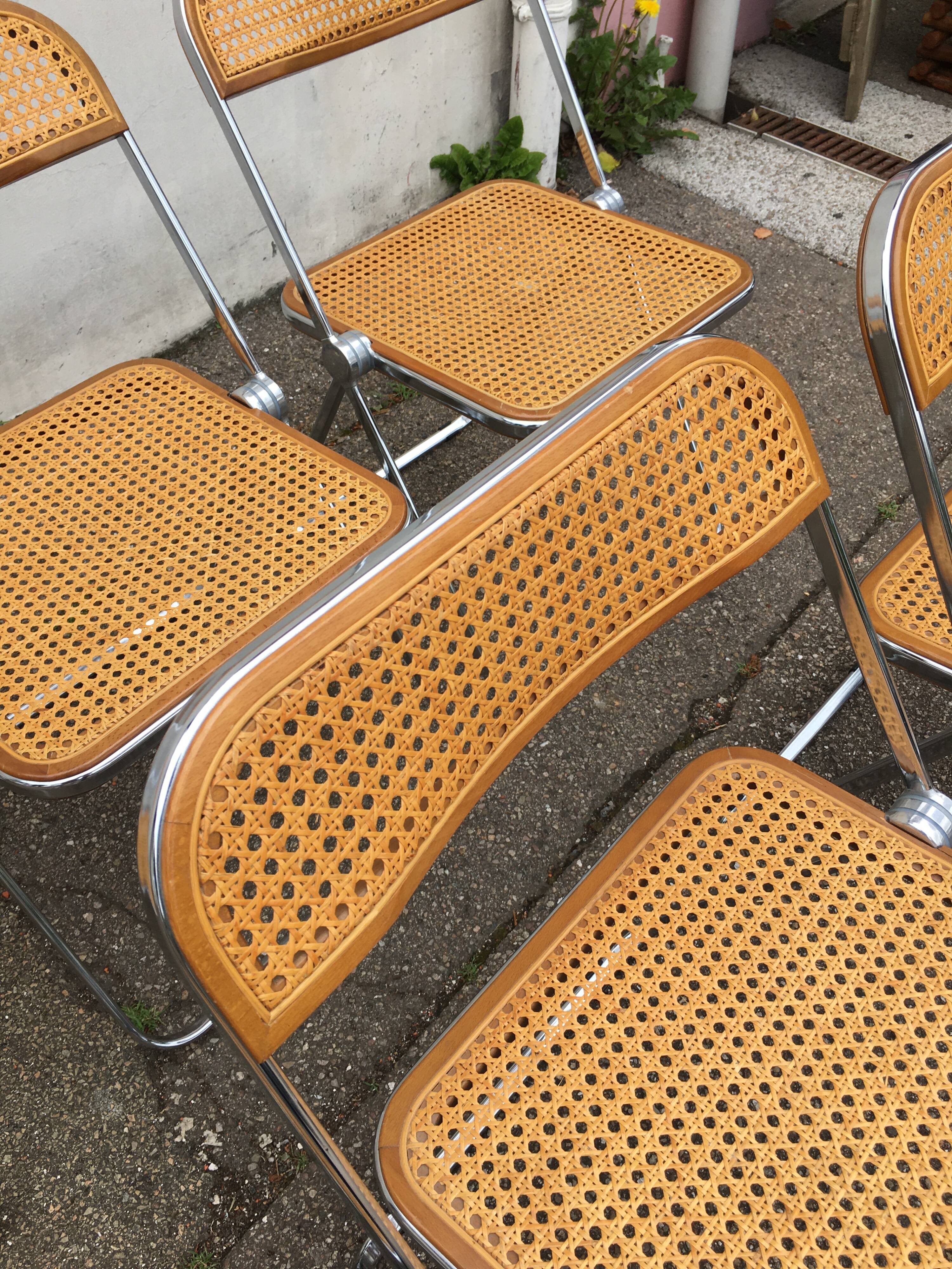 6 plia chairs by Giancarlo Piretti, Castelli circa 1967