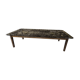 Vintage 1970s smoked glass wood coffee table
