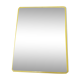 Miroir de barbier mural rectangle contour plastique jaune - 1970 29x38cm