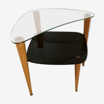 Table des années 60 bois et verre