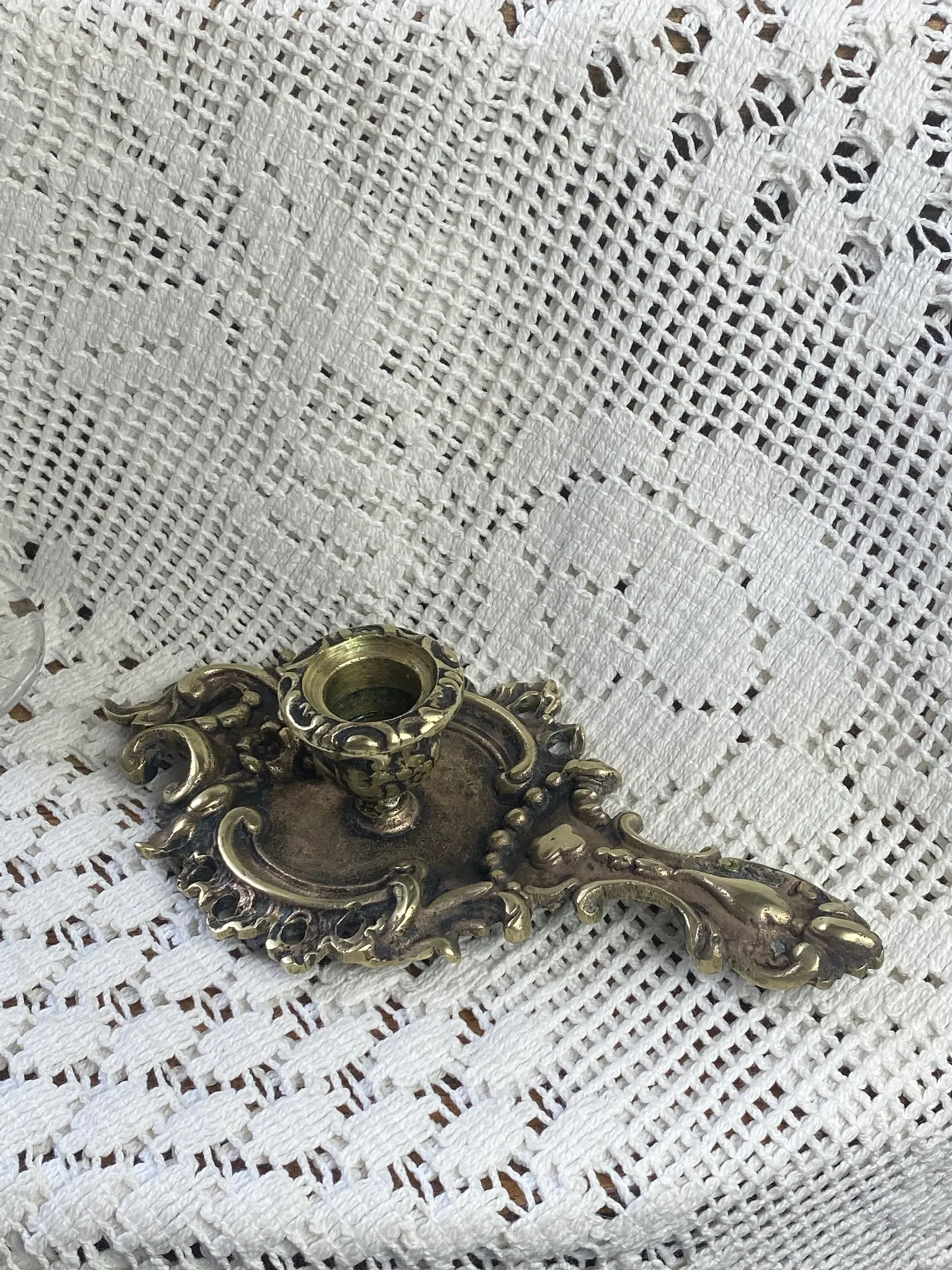 Cave rat bronze candlestick