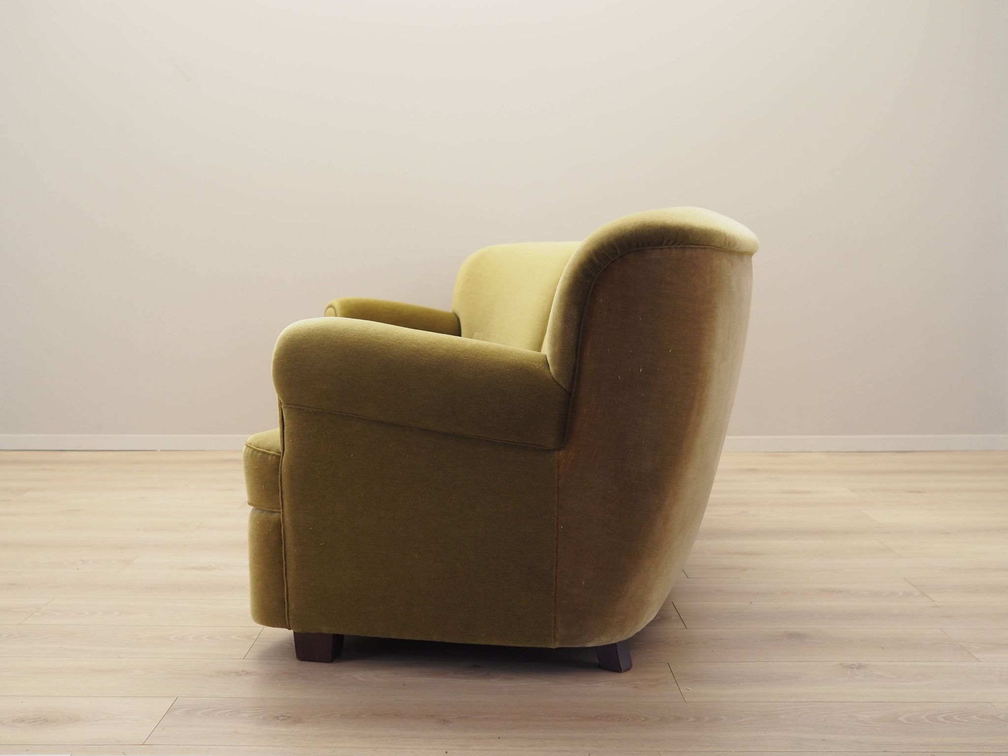 Green velour sofa, Danish design, 1960s, production: Denmark