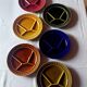 Set of 6 Sarreguemines plates for Burgundy fondue