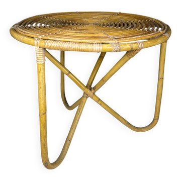 Table basse vintage en bambou, Italie, années 1960