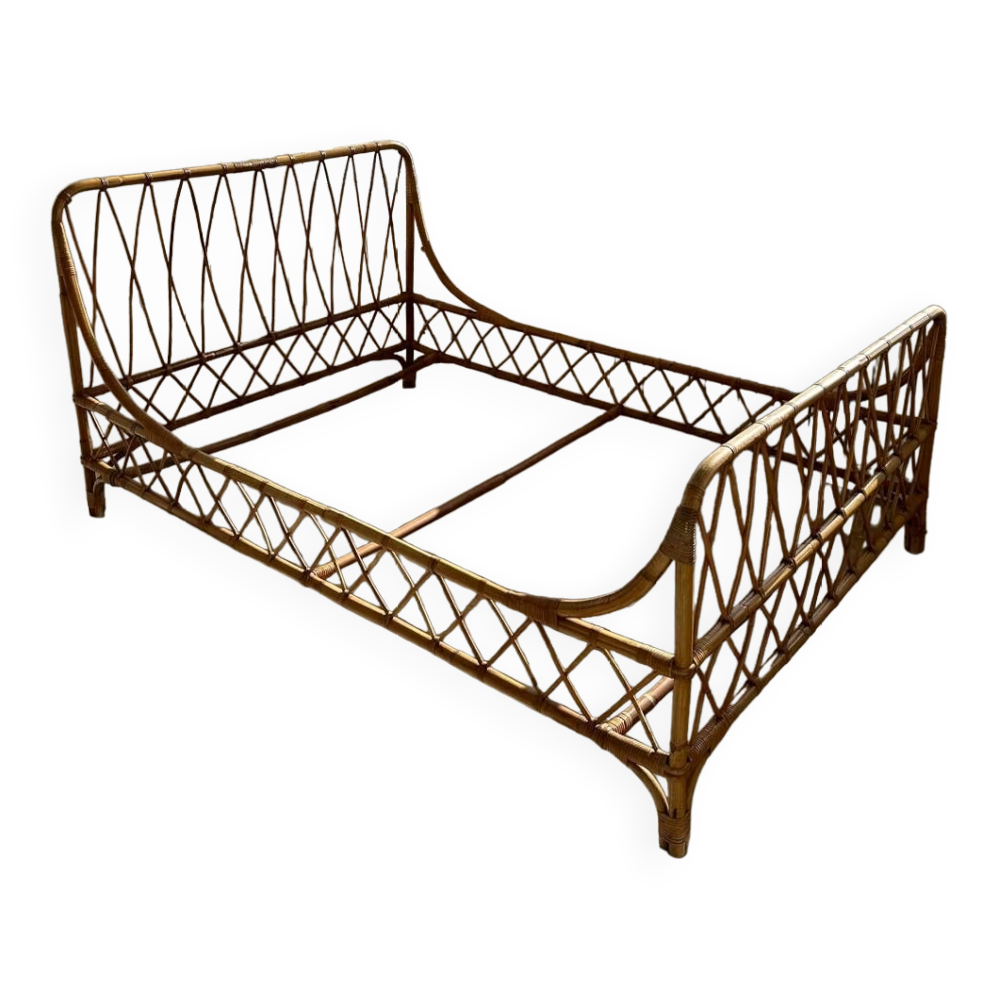 Bamboo and rattan bed