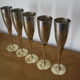 5 metal and brass champagne flutes