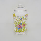 Old apothecary pot, ceramic Aloe medicine jar. Year 70 80