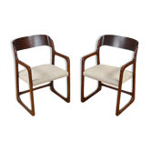 Set de 2 fauteuils baumann traineau 1960