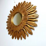 Vintage golden sunburst mirror, 1960s