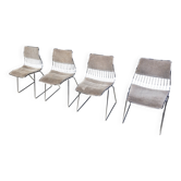 Set of 4 stacking dining chairs by Rudi Verelst for Novalux, 1970s
