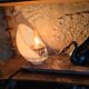 Marble lamp, swan and opaline Art Deco