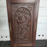 Ancienne porte en bois sculpté en chêne
