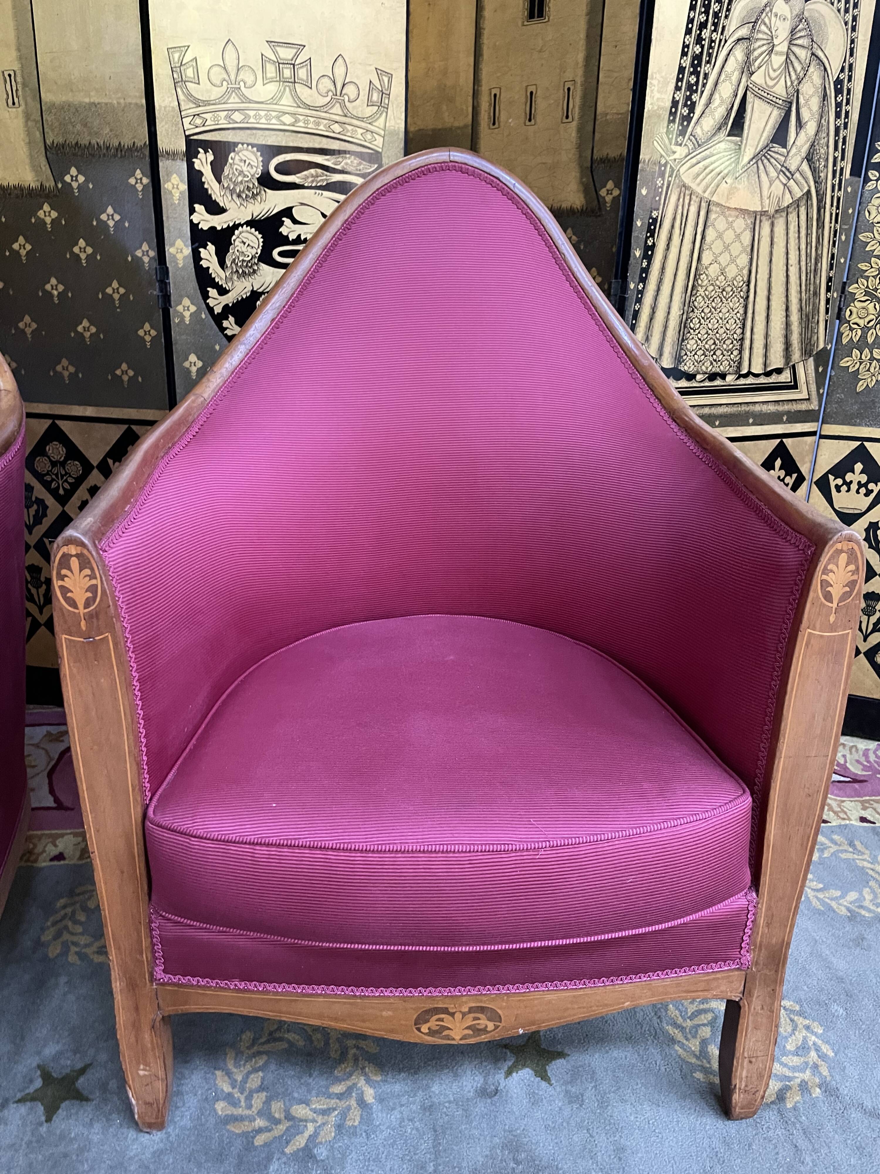 Pair of shepherdess armchairs Art Deco era