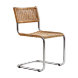 Tubular chair with wicker seat and backrest