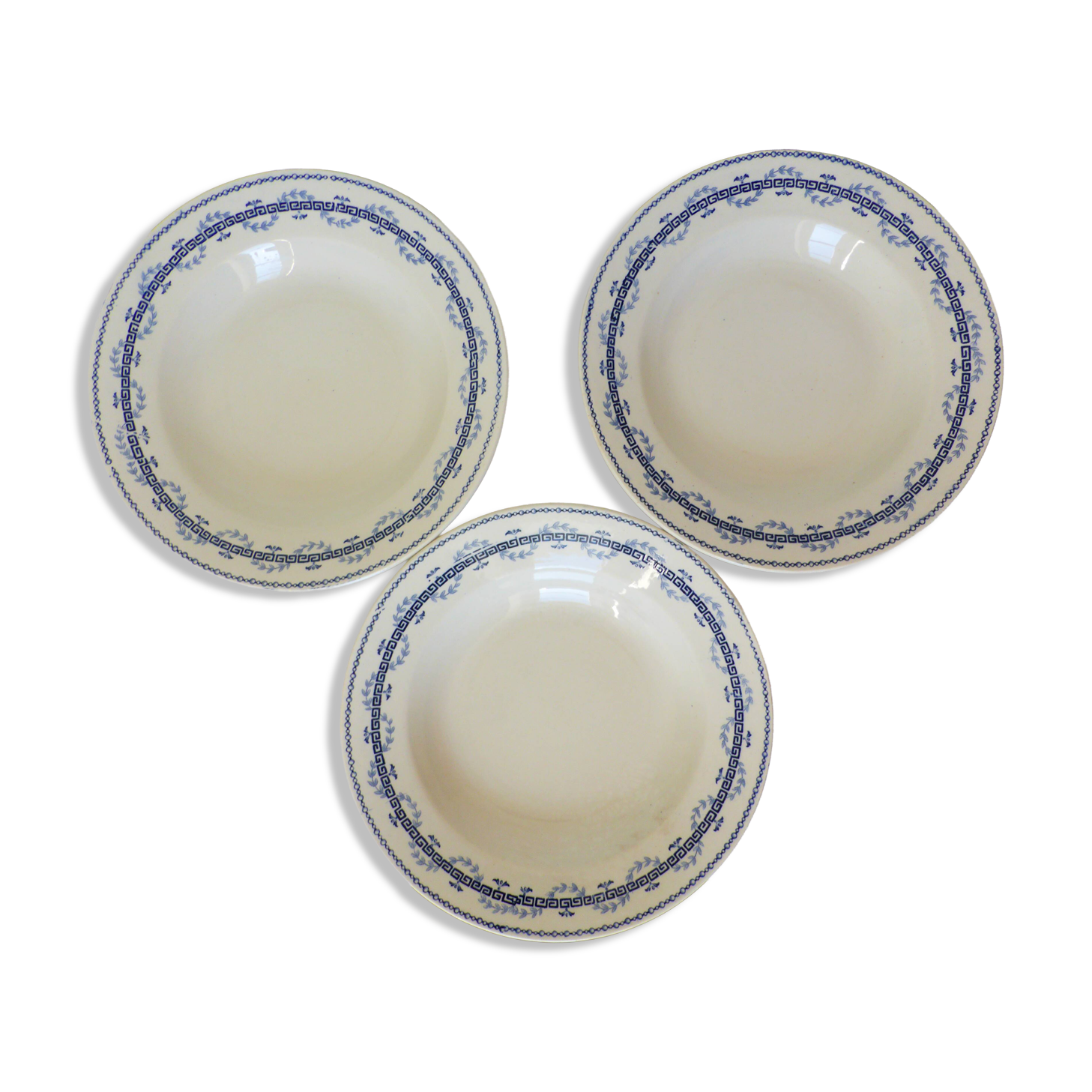 3 assiettes creuses en terre de fer Gien modèle Austerlitz 2106211