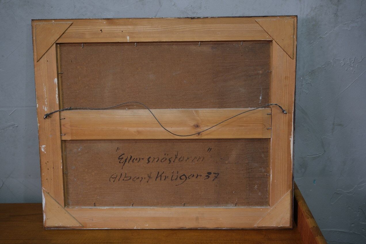 Albert krüger (1885-1965), scandinavian painting, 1930s , framed