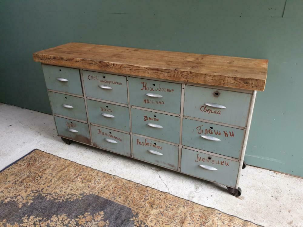 Industrial chest of drawers sidetable TV cabinet