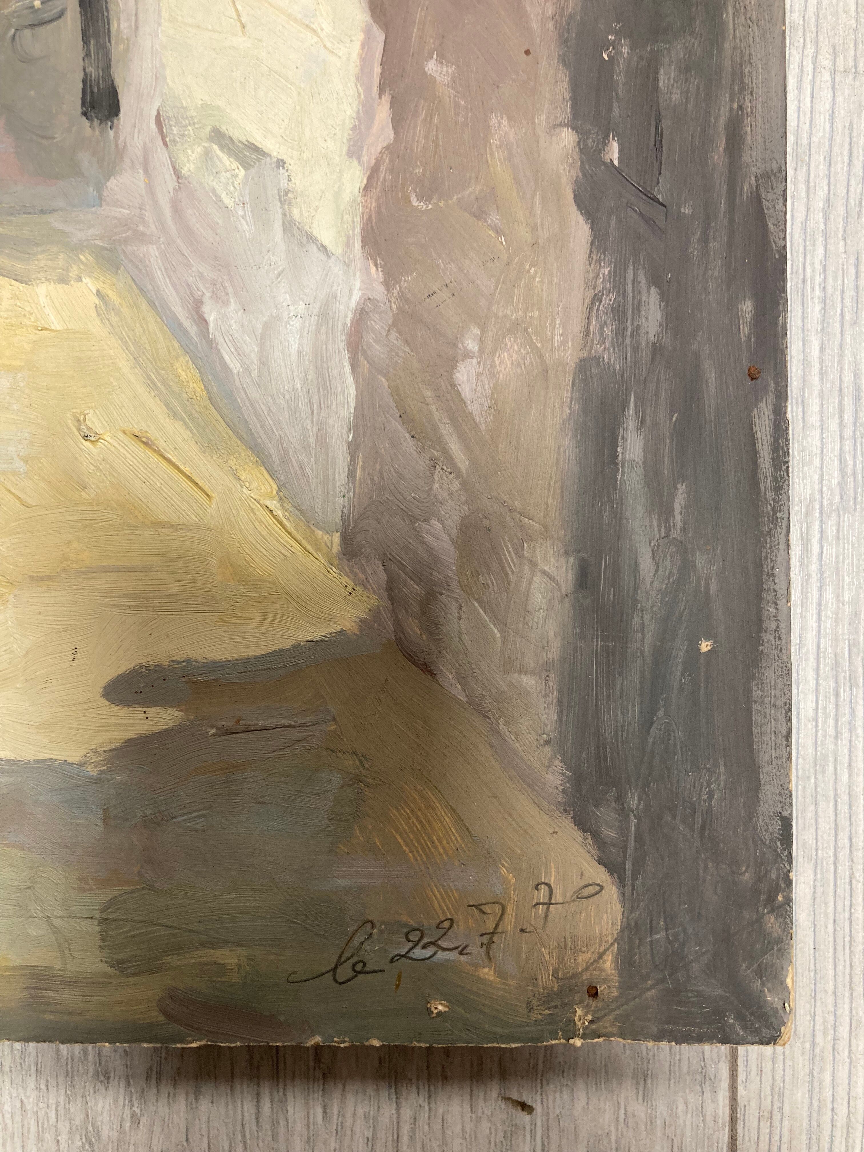 Oil on vintage panel