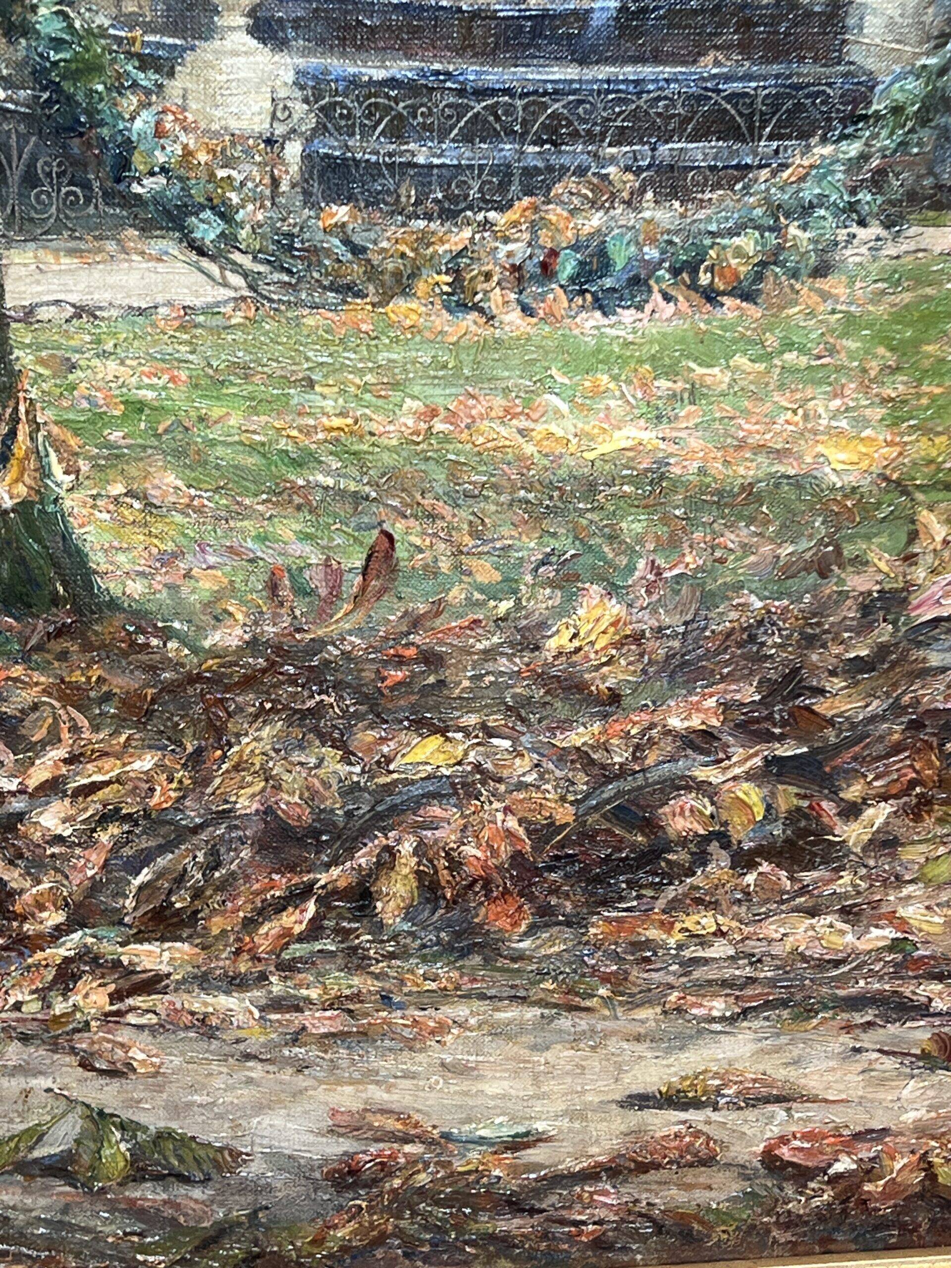 Paul Schaan (1857-1924): The Medici Fountain in the Luxembourg Gardens. Oil on canvas