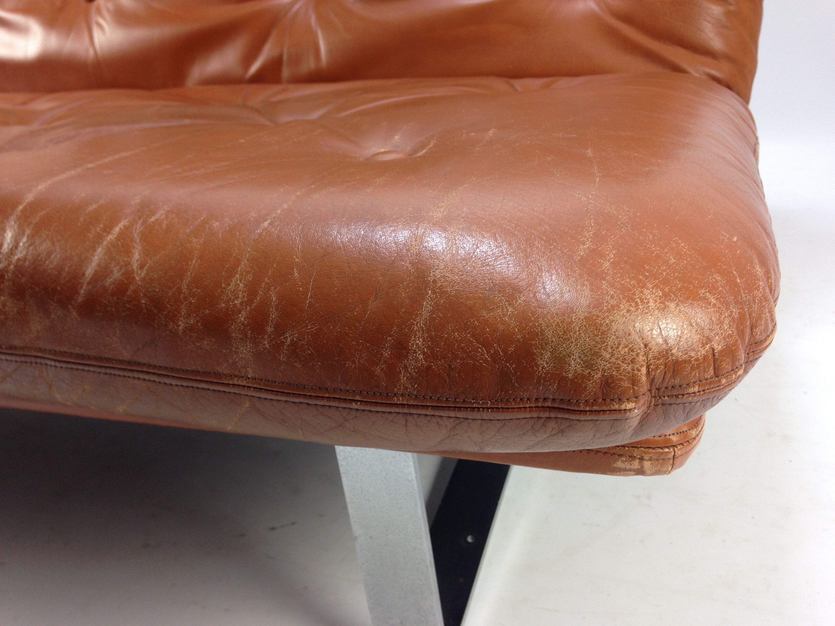 Vintage Leather Sofa by Kho Liang Ie for Artifort, 1960s