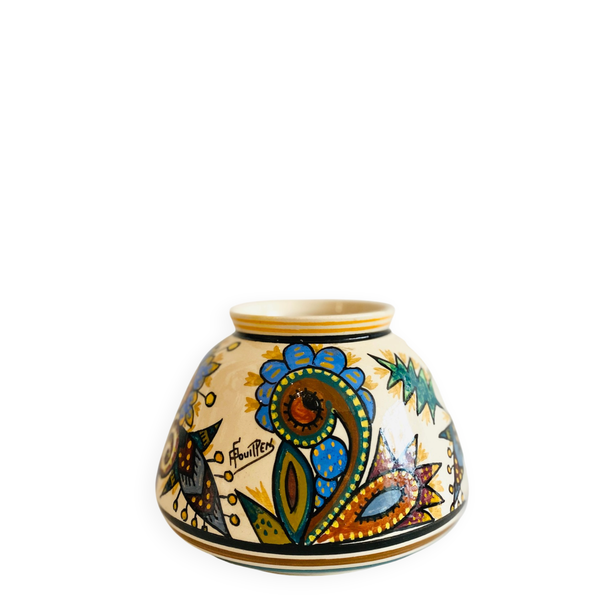 Round ceramic vase signed Paul Fouillen