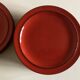 Set of 10 plates Hertha Bengtson Rosenthal 1970 in red stoneware.