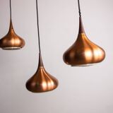 Triple Danish pendant light in metal and Rosewood, Orient model, Jo Hammerborg for Fog & Morup.