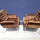 Pair of velvet armchairs