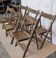 Set of 6 folding cinema chairs in teak