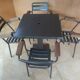 Set table and 4 armchairs bistro garden Tolix Xavier Pauchard 1950s