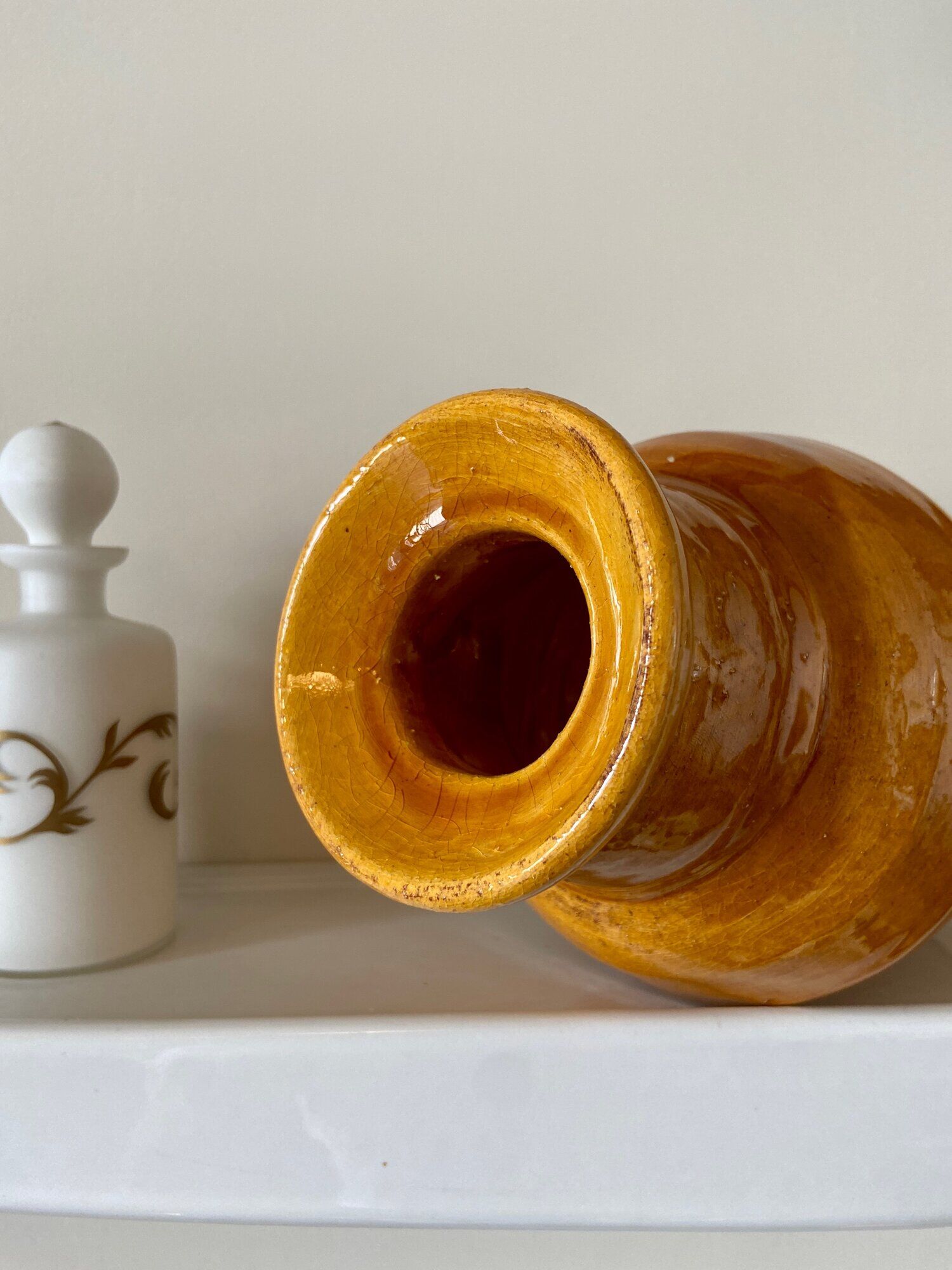 Ochre glazed ceramic vase