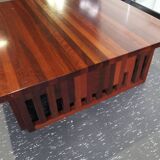 Table basse XL design vintage en bois exotique