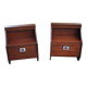Pair of bedside tables from the 70s in rosewood stained oak veneer