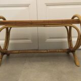 Vintage 60s rattan coffee table