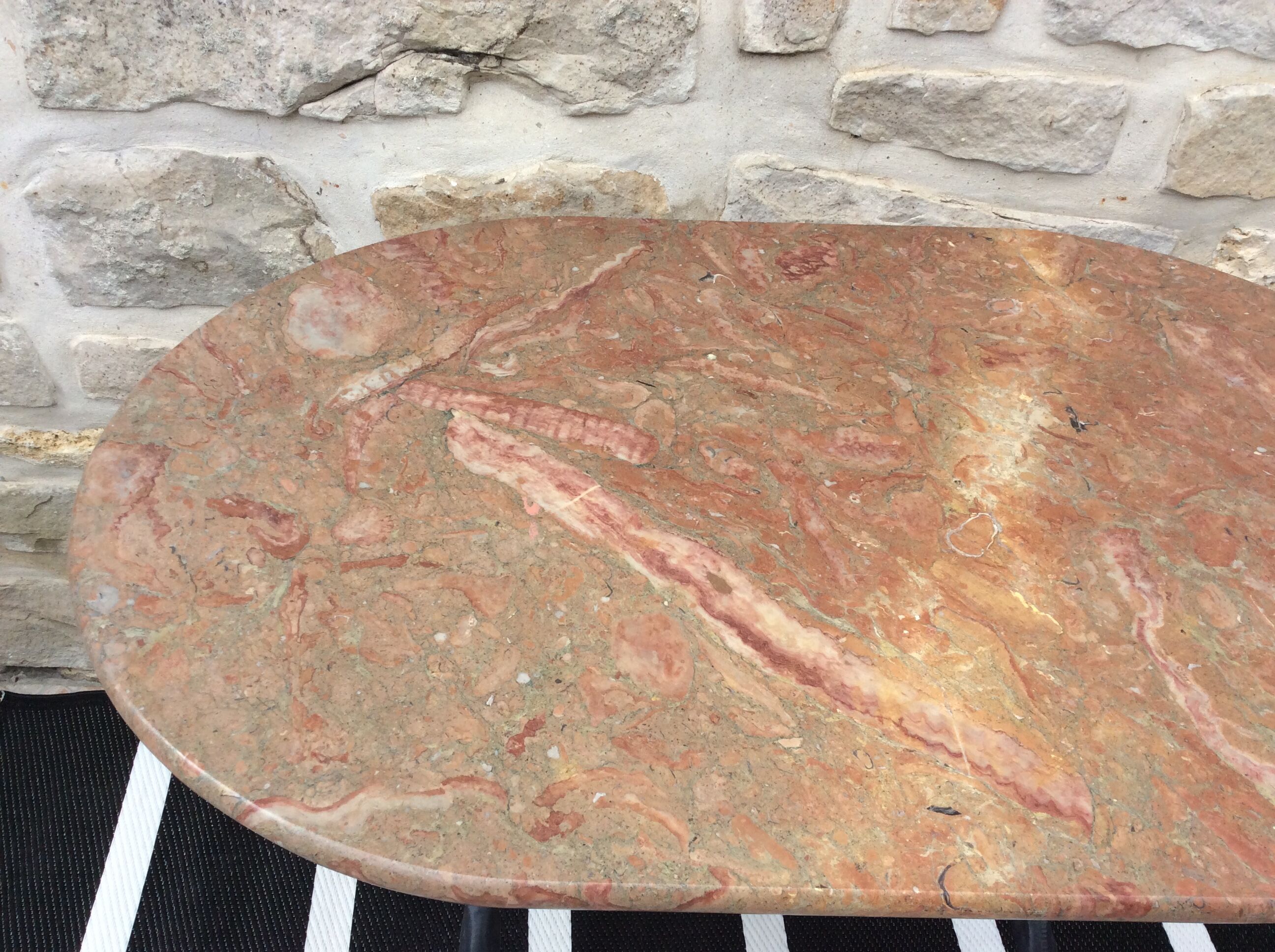 Marble oval bistro table