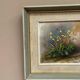 Mid-century oil on panel 'Flowers' by G. Sigrand, vintage & framed 24 × 24 cm