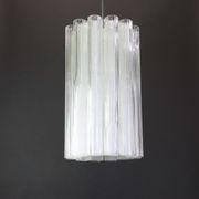 cylindrical pendant lights with crystal glass by Doria, Germany, 1960s.