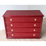 Vintage Dal Vera chest of drawers in bamboo and wicker, 1960