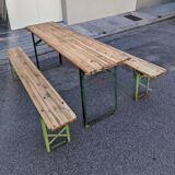 Guinguette table and benches set