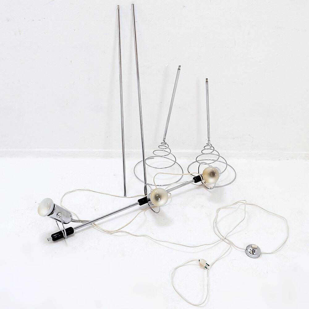 "Cielo-Terra" chrome floor lamp adjustable by Francesco Fois for Reggiani, 1960s
