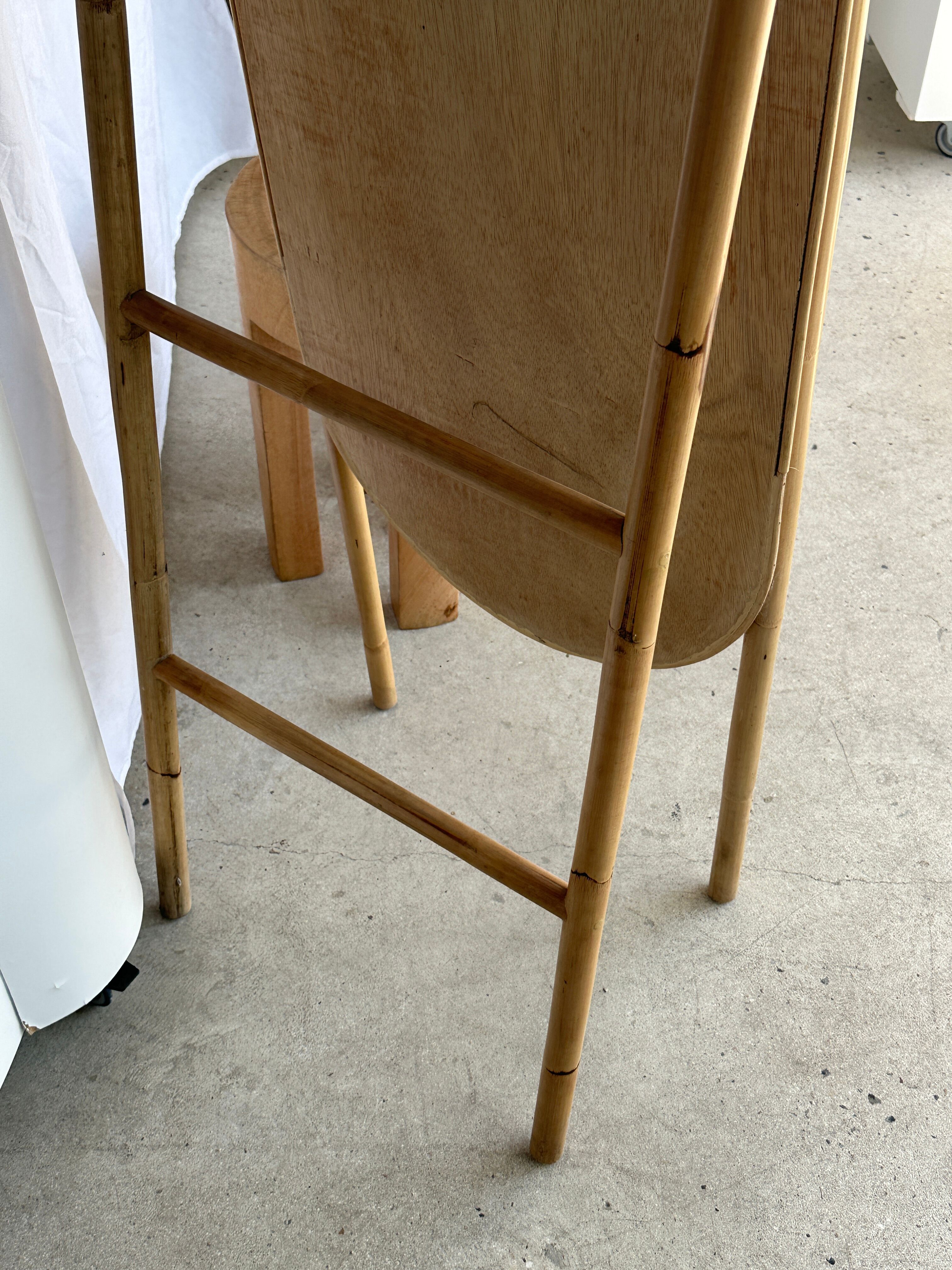 Floor mirror in bamboo and rattan H:1m80